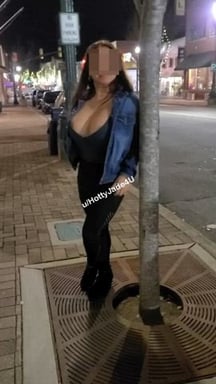 My mommy milkers on the sidewalk