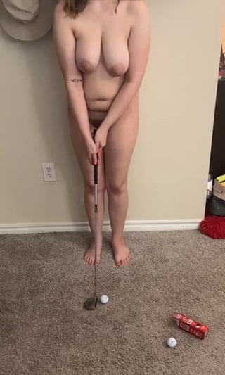 So cold out I practice putting inside now!