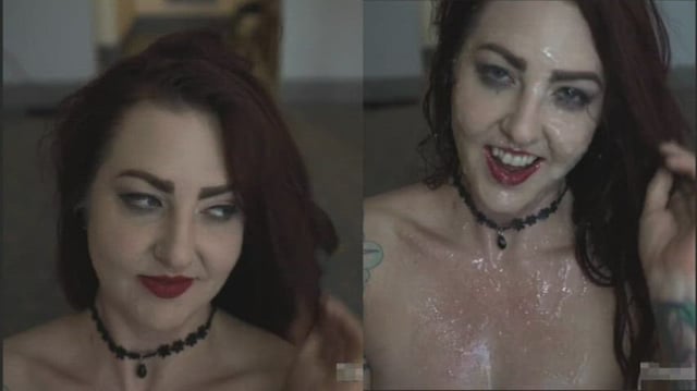 She said Bukkake wasn't one of her fantasies, now she is a believer -"This is fucking hot, I got painted with jizz today"