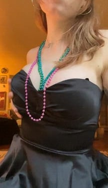 I like to really earn my beads, so I'll just take my whole dress off