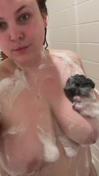Just a dirty slut GF woman getting cleaned up