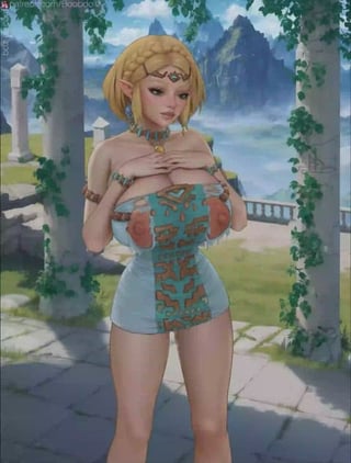 Princess Zelda ruins her dress