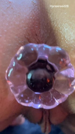 Close up of my butthole plugged