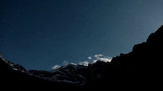 Cloudy Alps at Night