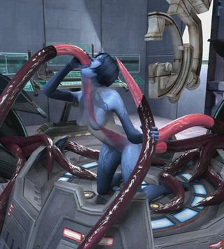 Cortana taking on three tentacles (female)