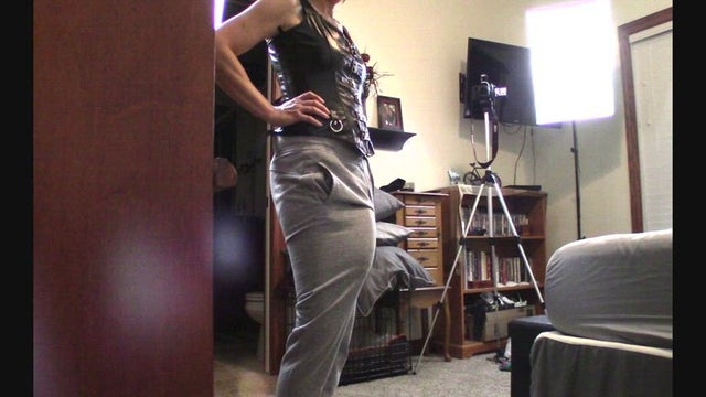 Film Making him feel my 12 inch black rod through my sweatpants