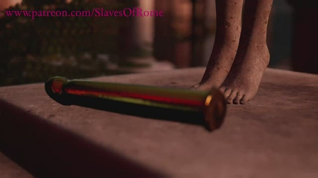 Slaves of Rome: Having Fun with a Golden Dildo